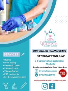 Read more about the article Hijama Clinic 22nd June 24