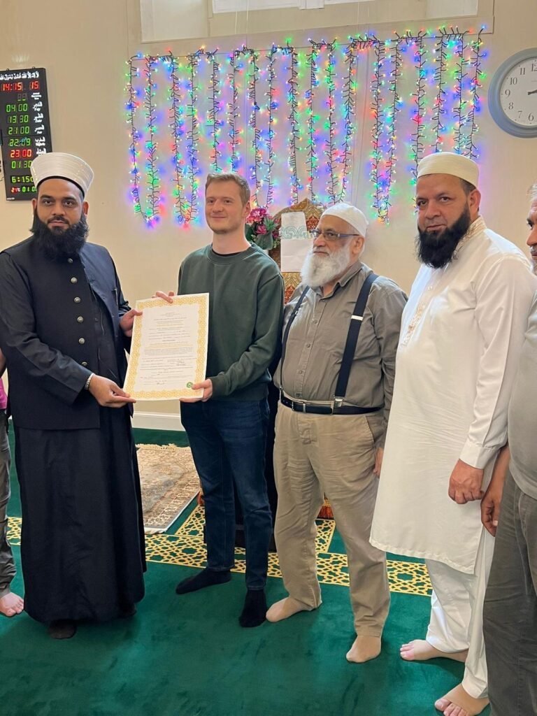 Congratulations to Ewan McArthur known now as Mohammed Abdullah on embracing Islam and taking his Shahadah